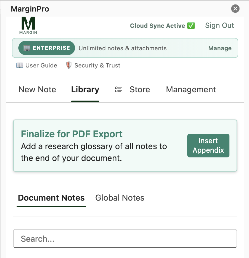 Research Appendix Example